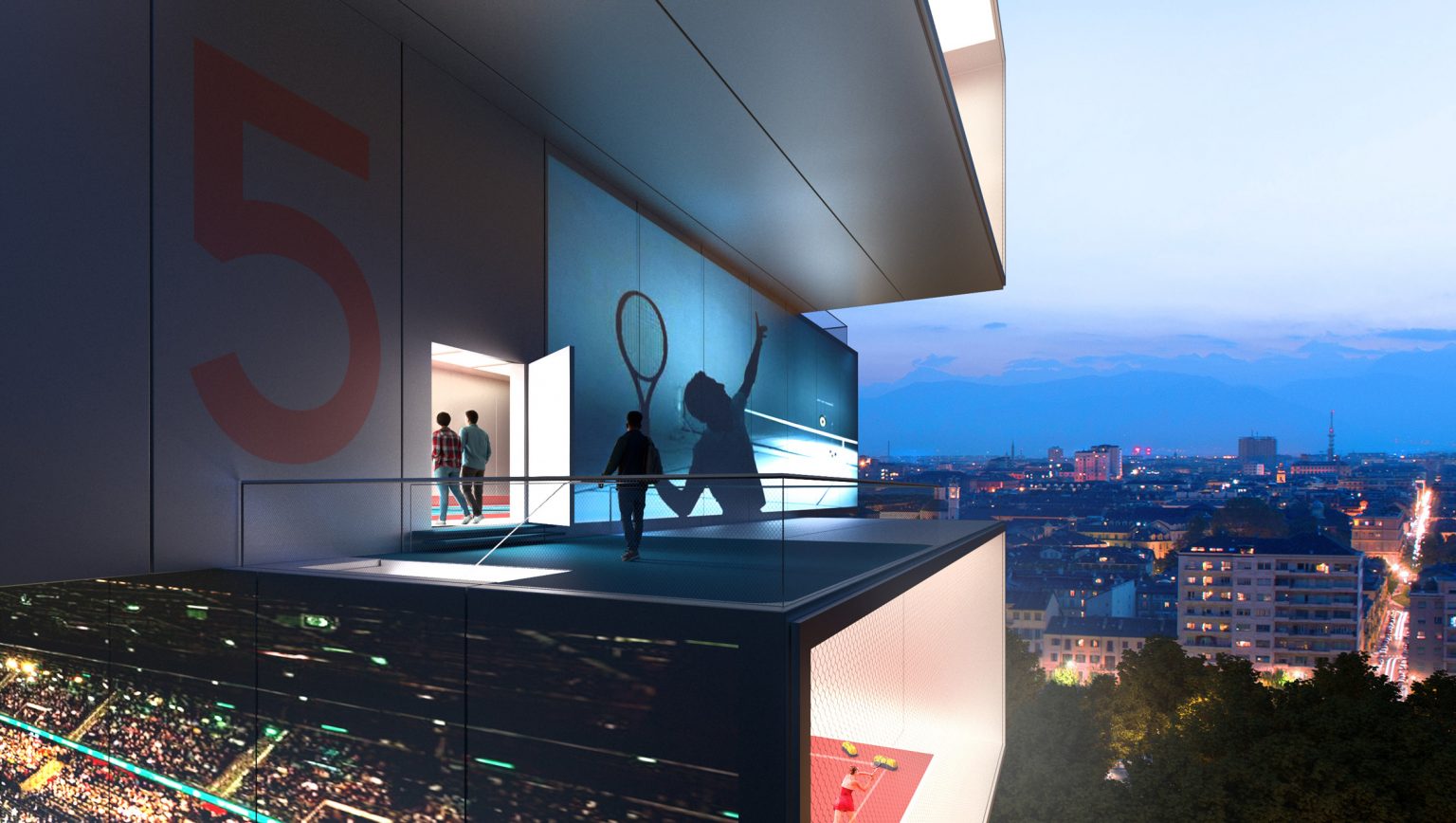 Unik, Menara Ini Dibuat dari 8 Lapangan Tenis yang Ditumpuk