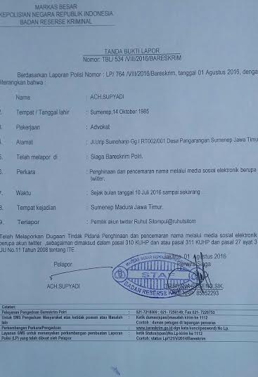 Berkata Kasar Lewat Twitter, Ruhut Dilaporkan ke Bareskrim