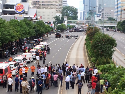 Foto Suasana di Kawasan Sarinah Setelah Ledakan