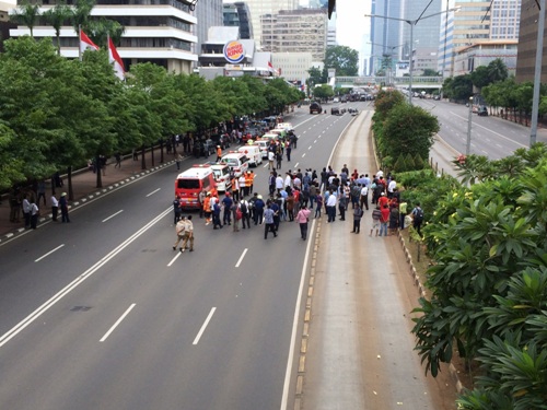 Foto Suasana di Kawasan Sarinah Setelah Ledakan