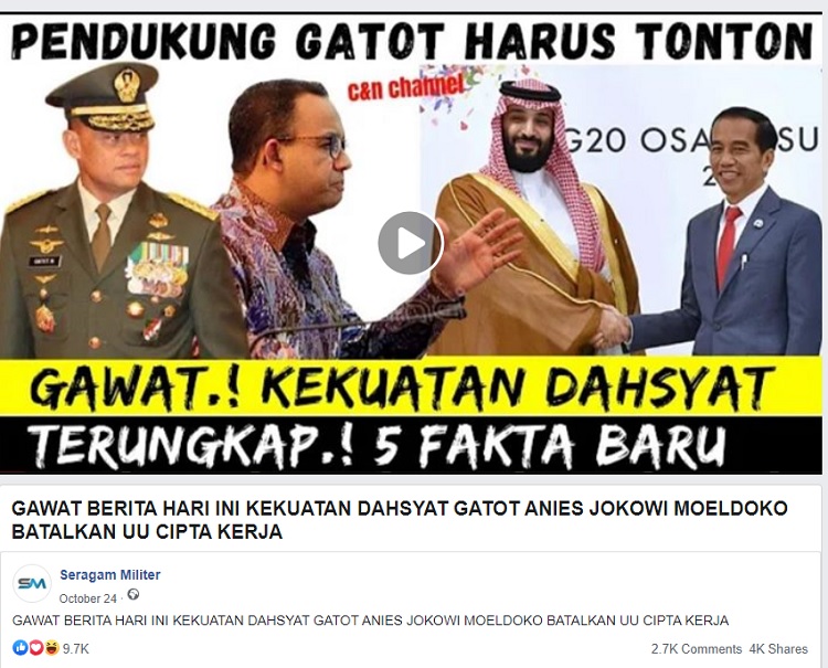 [Cek Fakta] Jokowi dan Moeldoko Batalkan UU Cipta Kerja? Ini Faktanya