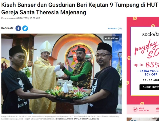 [Cek Fakta] Banser Membawa Pulang Nasi Tumpeng dari Gereja? Ini Faktanya
