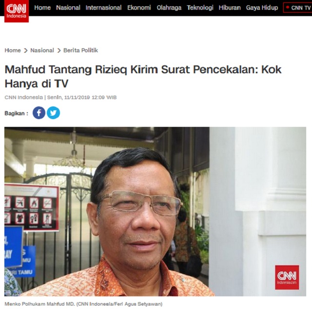 Mahfud MD Minta Rizieq Shihab Jangan <i>Ngoceh</i> Di Medsos? Ini Faktanya