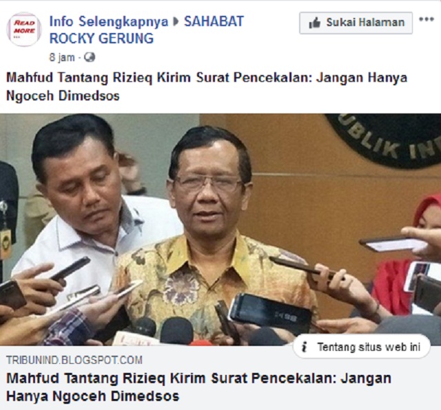 Mahfud MD Minta Rizieq Shihab Jangan <i>Ngoceh</i> Di Medsos? Ini Faktanya