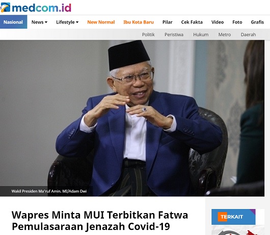 [Cek Fakta] Ma'ruf Amin Minta MUI Terbitkan Fatwa Salat Tanpa Wudu dan Tayamum? Ini Faktanya