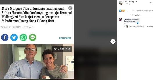 [Cek Fakta] Marc Marquez Jalani Perawatan Cederanya ke Tukang Urut di Sulsel? Ini Faktanya