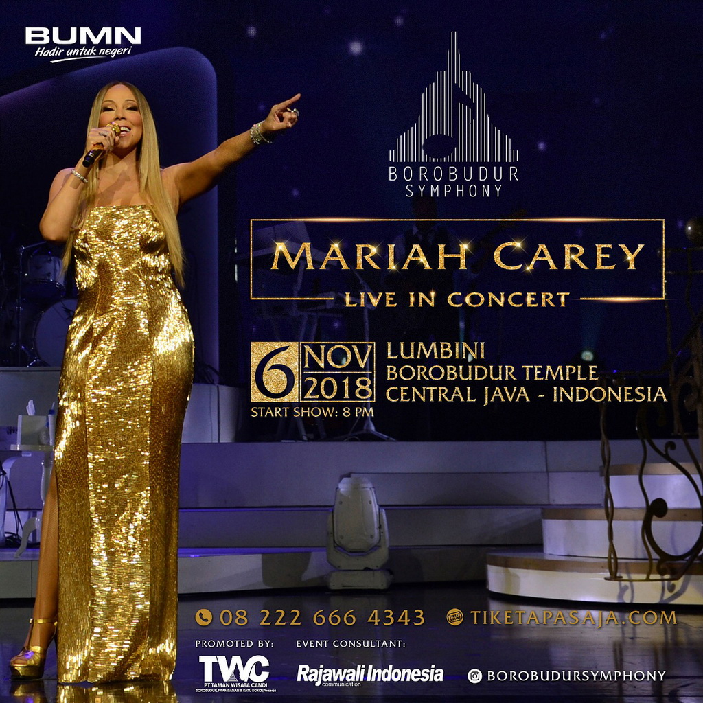 Rincian Harga Tiket Konser Mariah Carey di Candi Borobudur