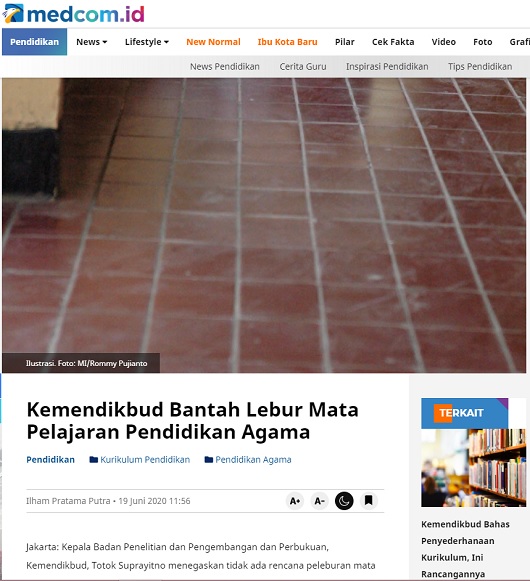 [Cek Fakta] Mendikbud Berencana Gabungkan Pendidikan Agama Islam dan PKN? Ini Faktanya?