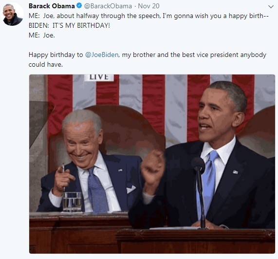 Joe Biden Ulang Tahun Obama Kirim Meme Lewat Twitter