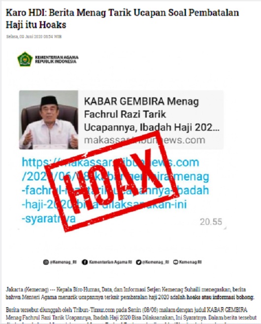 [Cek Fakta] Kabar Menag Fachrul Razi Tarik Ucapannya Soal Pembatalan Ibadah Haji 2020 Hoaks, Ini Faktanya