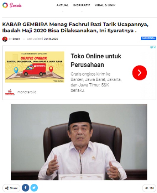 [Cek Fakta] Kabar Menag Fachrul Razi Tarik Ucapannya Soal Pembatalan Ibadah Haji 2020 Hoaks, Ini Faktanya