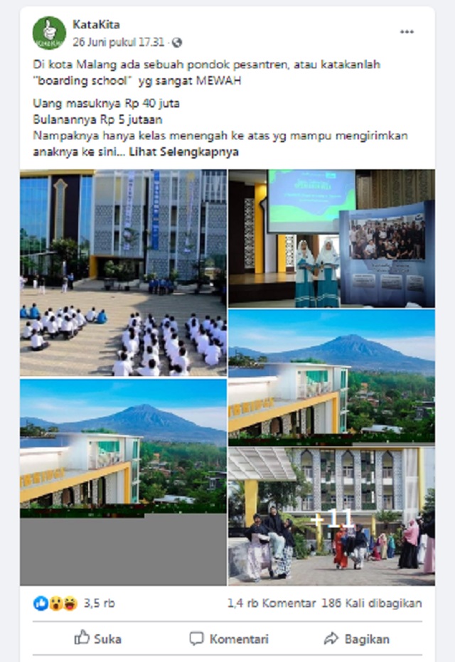 [Cek Fakta] Pondok Pesantren di Malang Ini tak Punya Foto Bendera Merah Putih? Simak Faktanya