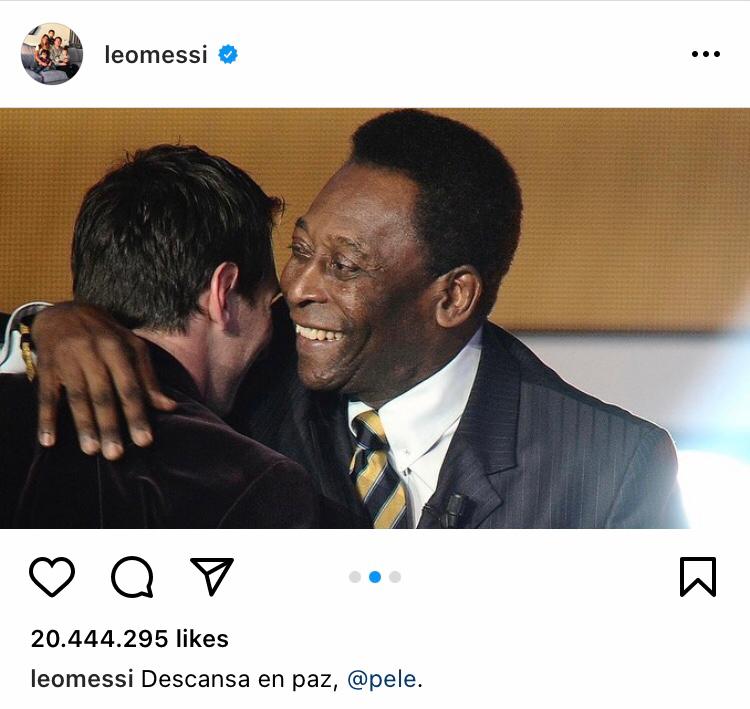 Pele Tutup Usia, Messi Tulis Kalimat Menyentuh