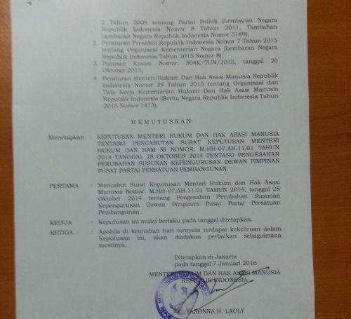 PPP Romi Dicabut, Kubu Djan Yakin sebagai Pengurus Sah