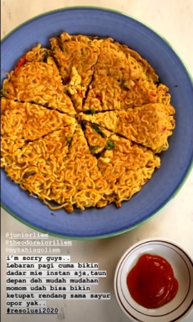 Putri Titian Rayakan Iduladha dengan Masak Dadar Mi Instan
