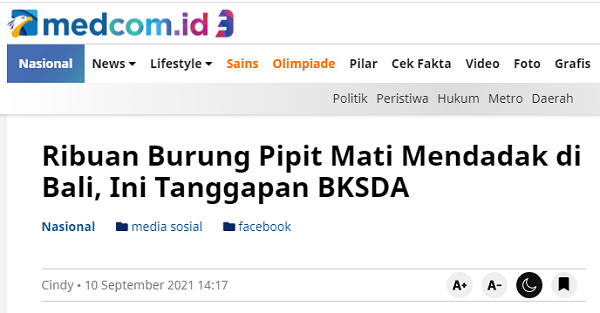 [Cek Fakta] Ribuan Burung Pipit Mati karena Chemtrail atau Gas Beracun di Udara? Ini Faktanya