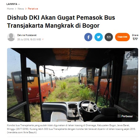 [Cek Fakta] Foto Banyak Bus Transjakarta Terbengkalai Karya Ahok? Ini Faktanya