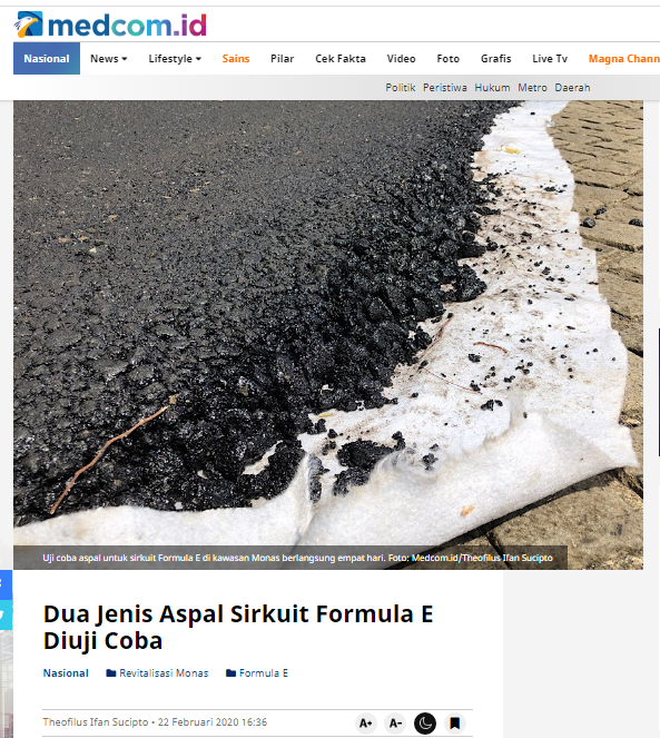 [Cek Fakta] Foto Penampakan Sirkuit Warna-Warni Formula E di Sekeliling Tugu Monas? Ini Faktanya