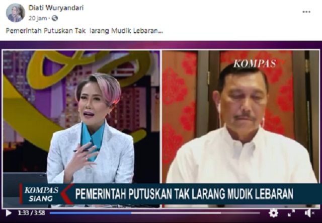 [Cek Fakta] Beredar Video Pemerintah Putuskan tak Larang Mudik? Ini Faktanya