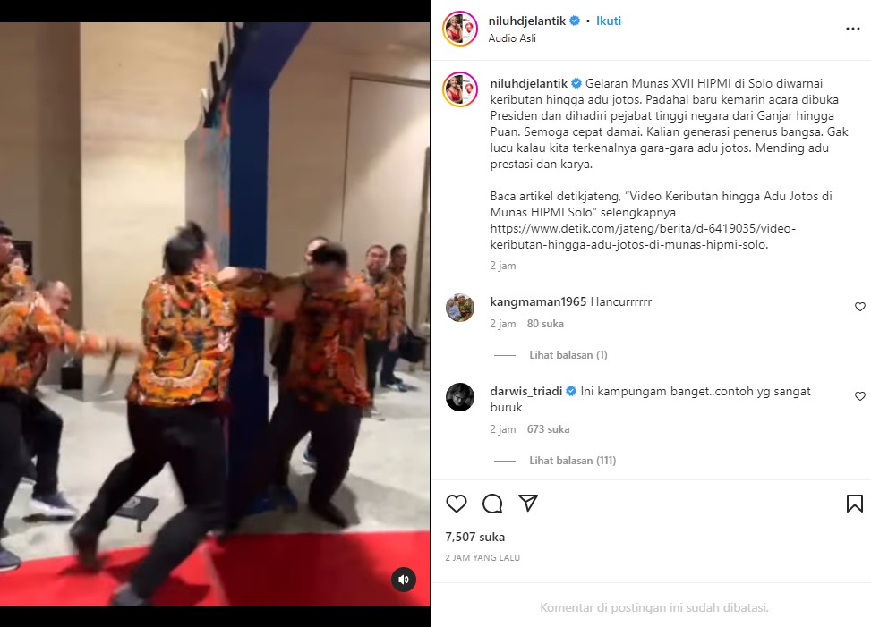 Viral Adu Jotos di Munas HIPMI di Solo, Netizen: Kampungan