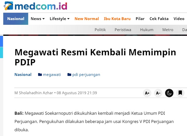[Cek Fakta] Beredar Video Megawati Mundur, Ketum PDIP Diserahkan ke Jokowi? Ini Cek Faktanya