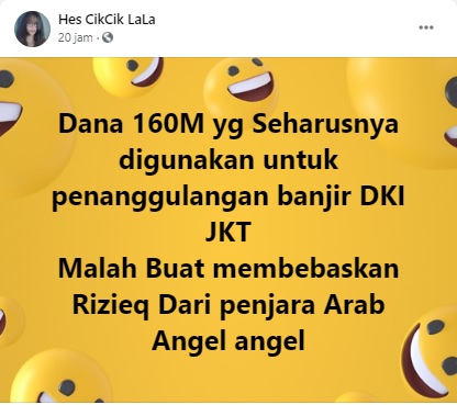 [Cek Fakta] Pemprov DKI Siapkan Dana Rp160 Miliar untuk Bebaskan Rizieq Shihab? Ini Faktanya