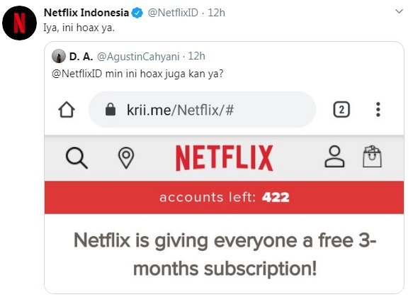 [Cek Fakta] Dukung #DiRumahAja, Netflix Kasih Layanan Gratis Tiga Bulan? Ini Faktanya