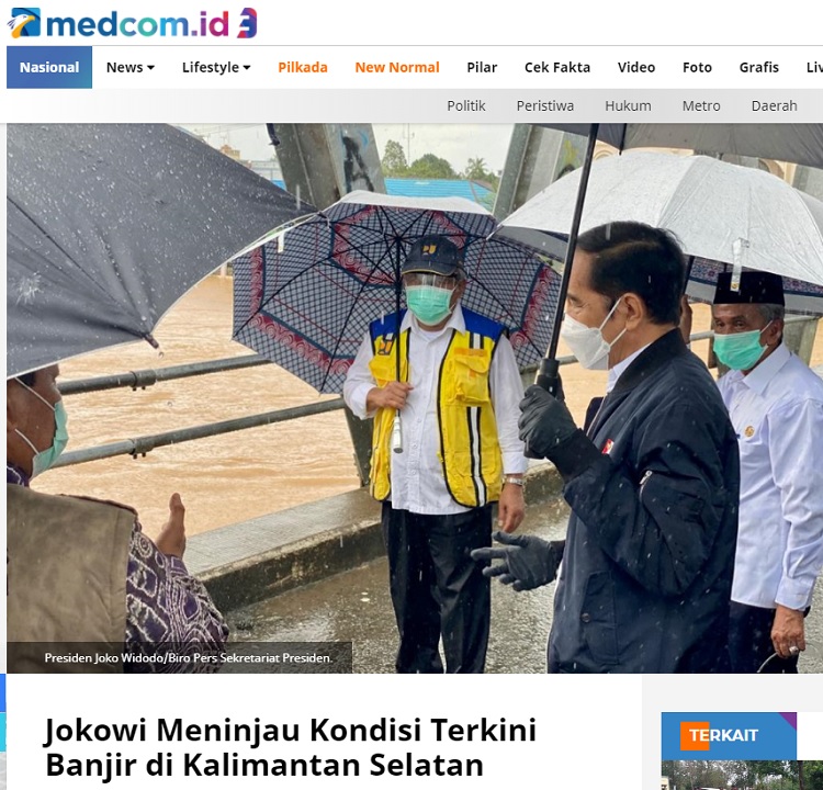 [Cek Fakta] Jokowi Terendam Banjir di Kalsel? Ini Faktanya