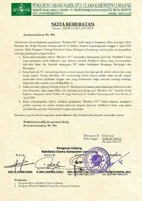 Sandiaga Diprotes Kibarkan Bendera NU saat Kampanye di Lumajang