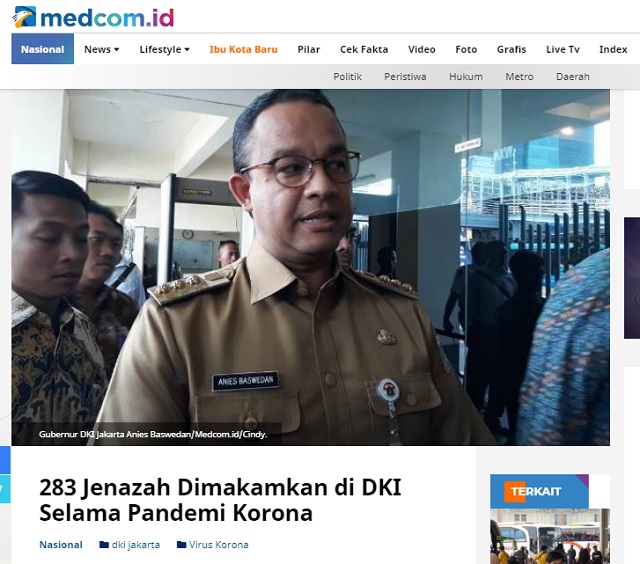 [Cek Fakta] Gubernur Anies <i>Nyolong</i> 161 Jenazah Covid-19? Ini Faktanya
