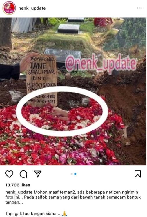 Ada Penampakan Tangan di Makam Jane Shalimar, Sahabat Ungkap Fakta Mengejutkan