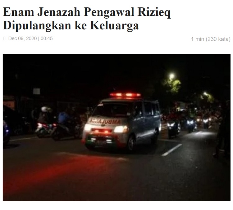 [Cek Fakta] Viral Foto Jenazah Anggota FPI Tersenyum Hoaks, Ini Faktanya