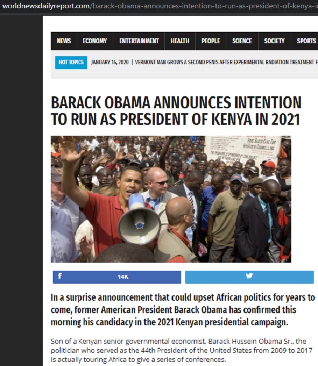 [Cek Fakta] Mantan Presiden Amerika Serikat Obama Ingin Maju di Pilpres Kenya 2021? Ini Faktanya