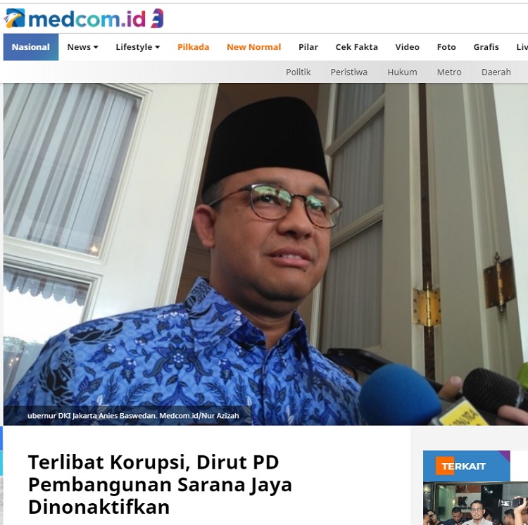 [Cek Fakta] KPK Geledah Ruang Kerja Anies Baswedan? Ini Faktanya