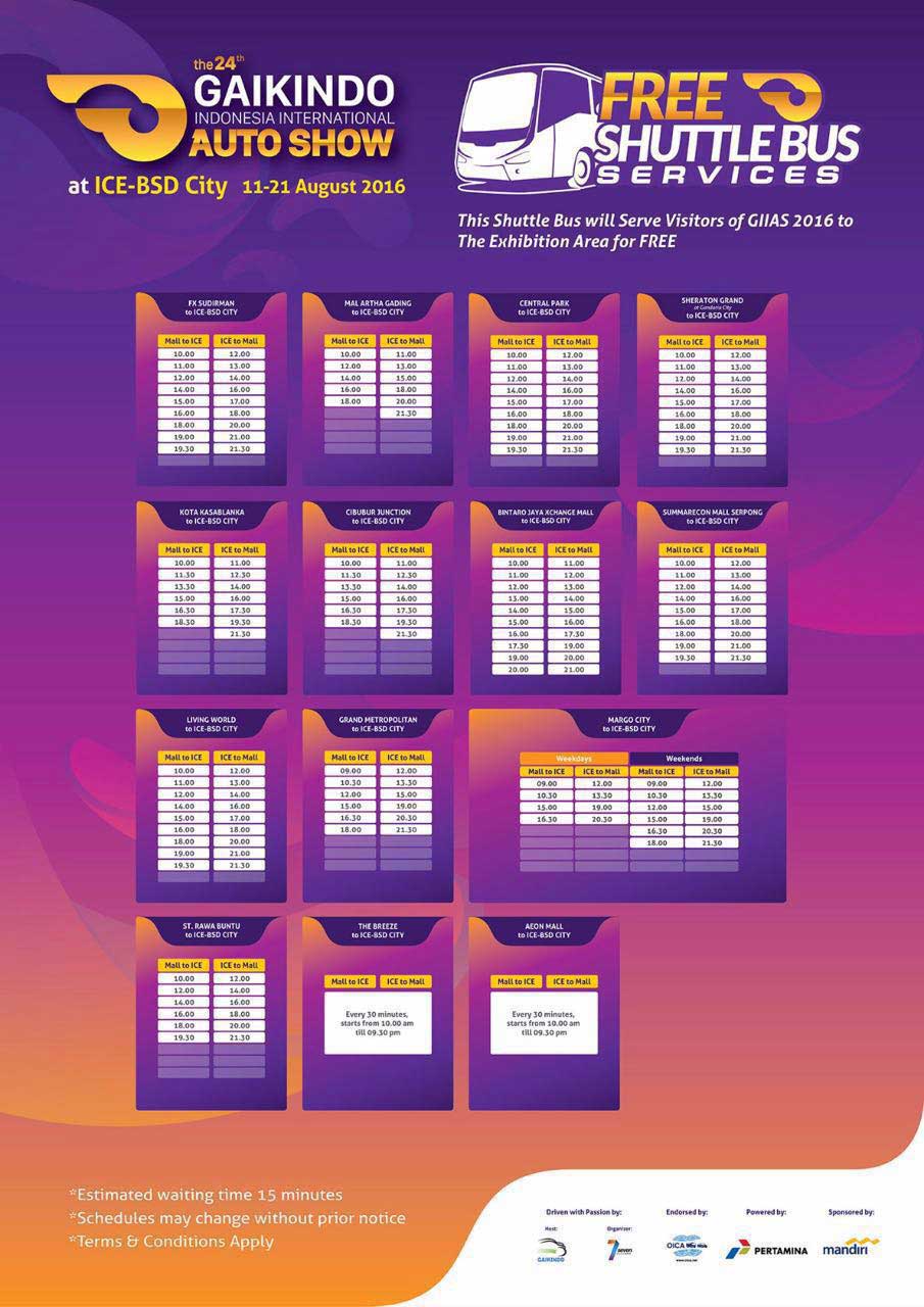 Shuttle Bus Gratis ke GIIAS 2016 Ada di Sini