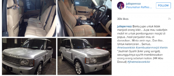 Julia Perez dan Mobil-Mobil Mewahnya
