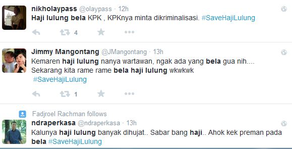 <i>Netizen</i> Olok-Olok Lulung dengan #SaveHajiLulung         