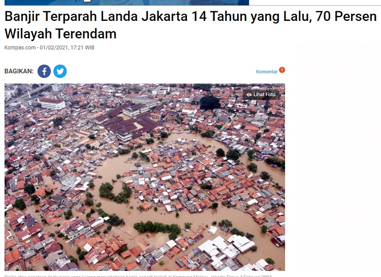 [Cek Fakta] 70 % Wilayah Jakarta Terendam Banjir? Ini Faktanya