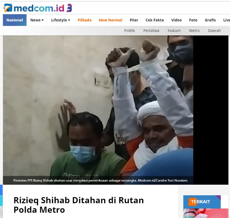 [Cek Fakta] Rizieq Shihab Ditahan dengan Pasal Menggagalkan Ahok di Pilkada DKI? Ini Faktanya