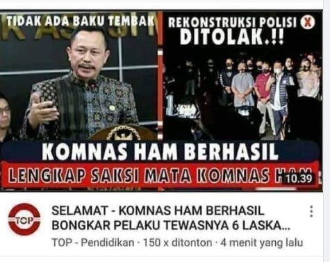 [Cek Fakta] Komnas HAM Berhasil Bongkar Pelaku Tewasnya 6 Anggota FPI? Ini Faktanya