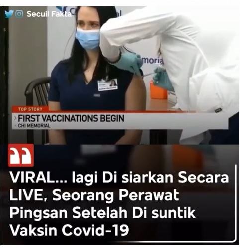 [Cek Fakta] Video Perawat Pingsan karena Vaksin Covid-19? Ini Faktanya