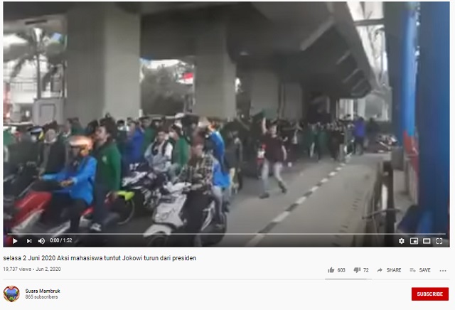 [Cek Fakta] Viral Video Mahasiswa Unjuk Rasa Tuntut Jokowi Mundur di Tengah Pandemi? Ini Faktanya