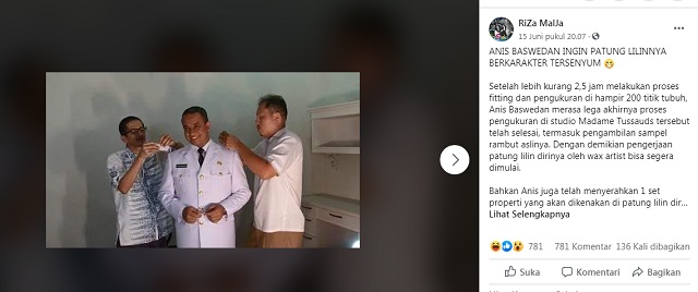 [Cek Fakta] Foto Suasana Madame Tussauds Hong Kong Buatkan Patung Lilin Anies Baswedan? Ini Faktanya