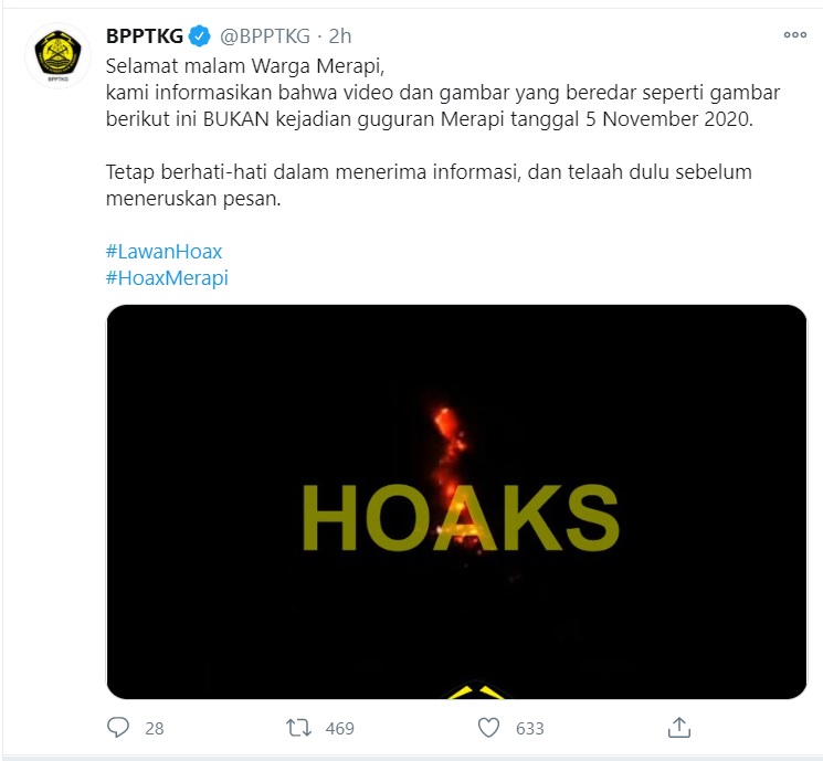 [Cek Fakta] Video Gunung Merapi Meletus Muntahkan Guguran Lava Hoaks, Ini Faktanya