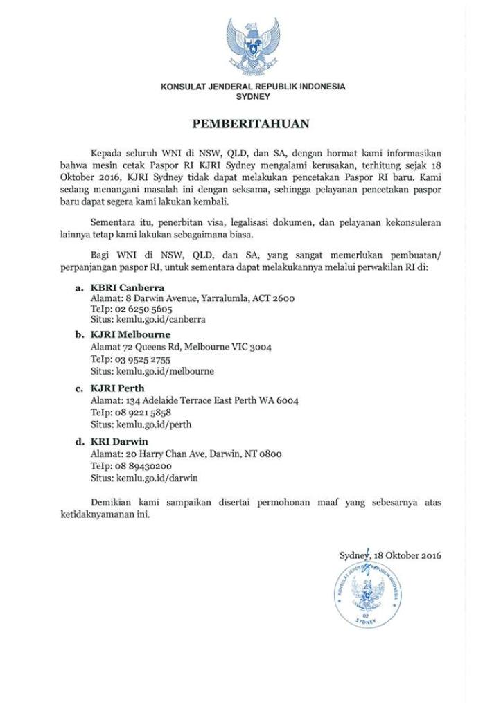 Diprotes Tak Bisa Perpanjang Paspor, KJRI Sydney Beri Penjelasan