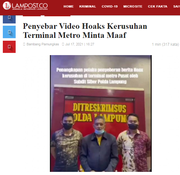 [Cek Fakta] Video Sejumlah Pedagang Marah dan Melawan Satgas PPKM di Lampung? Ini Faktanya