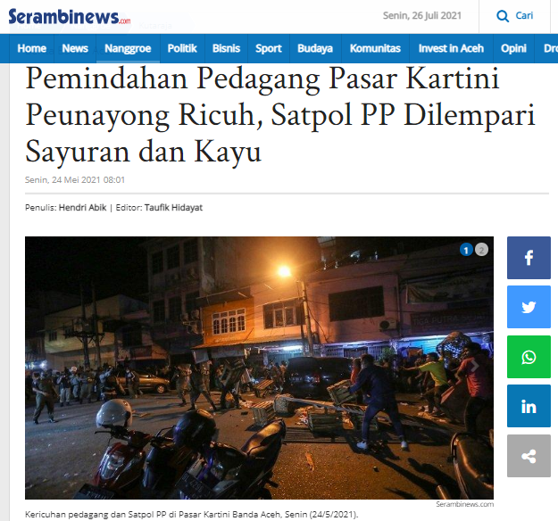 [Cek Fakta] Video Sejumlah Pedagang Marah dan Melawan Satgas PPKM di Lampung? Ini Faktanya