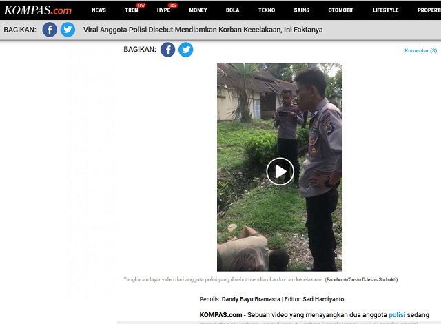 [Cek Fakta] Viral Video Polisi Mendiamkan Korban Kecelakaan di Pinggir Jalan? Ini Faktanya