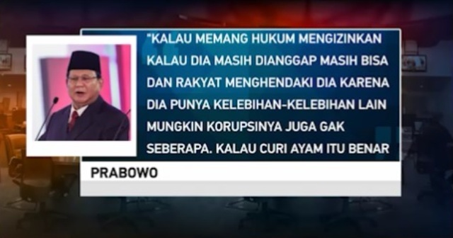 Komitmen Prabowo tentang Pemberantasan Korupsi Diragukan