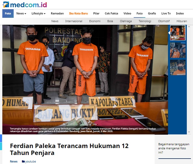 [Cek Fakta] Video Viral Ferdian Paleka Pura-Pura Minta Maaf, Itu Hoaks